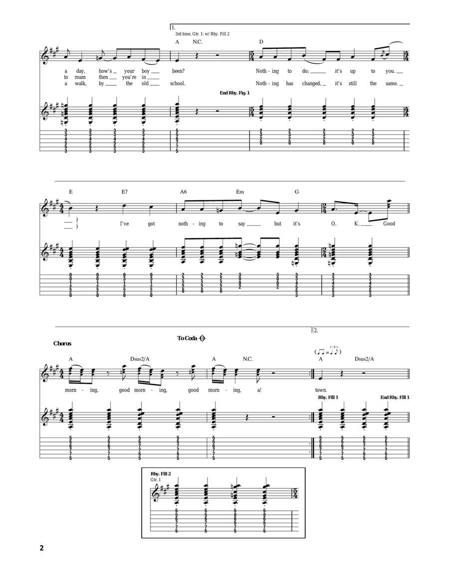 Good Morning Good Morning Acoustic Guitar scores gallery preview page 2