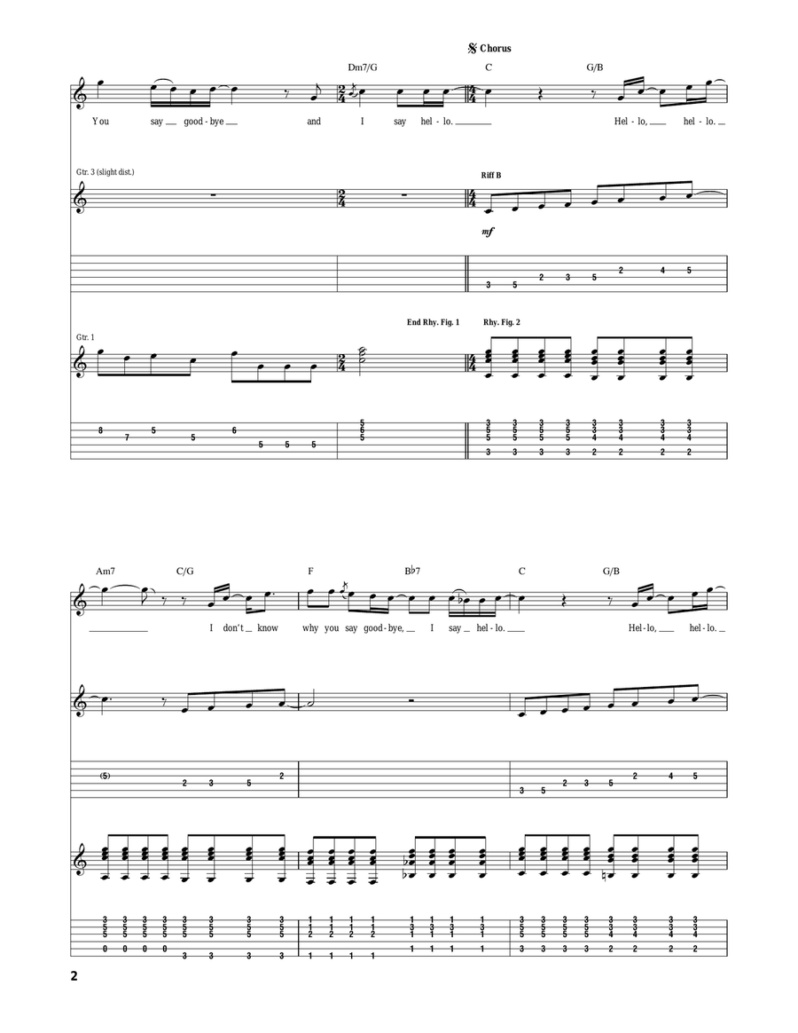 Hello, Goodbye Hello, Goodbye Acoustic Guitar scores gallery preview page 2