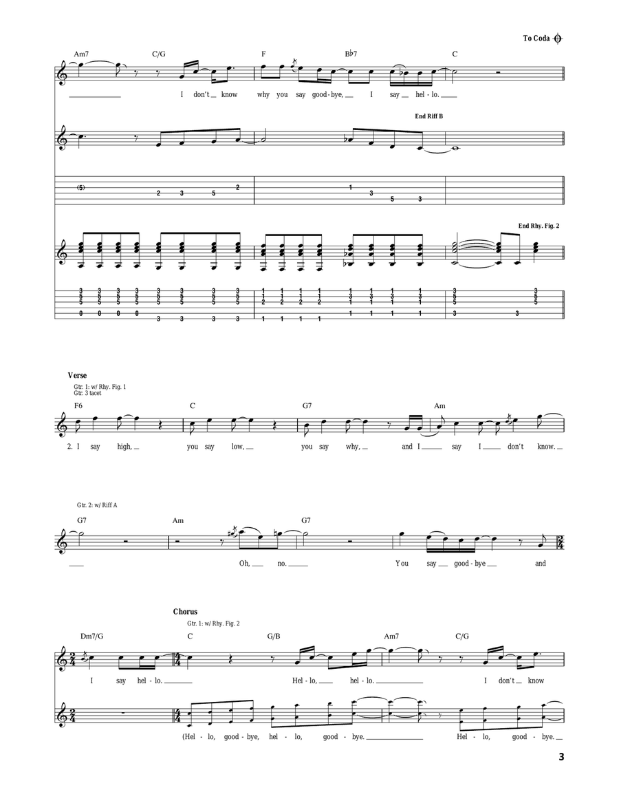 Hello, Goodbye Hello, Goodbye Acoustic Guitar scores gallery preview page 3
