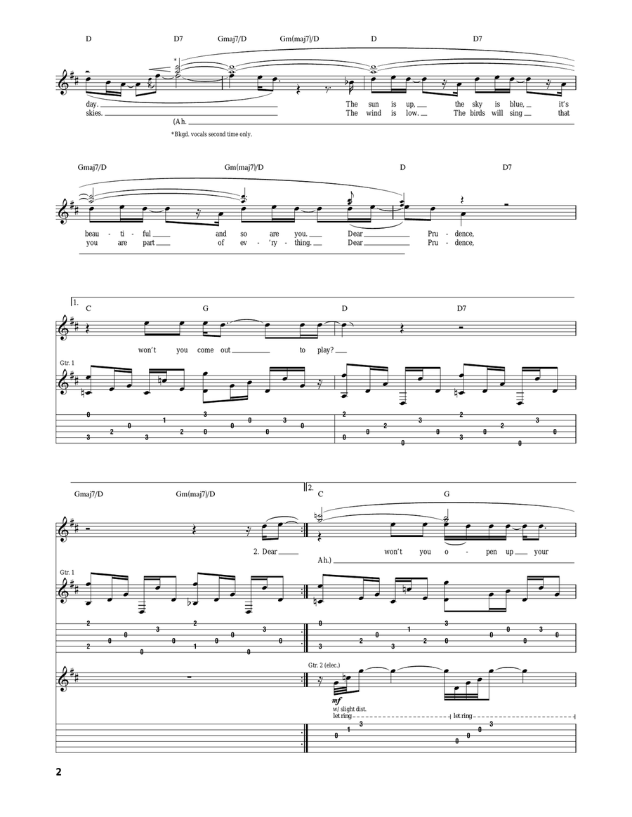 Dear Prudence Dear Prudence Acoustic Guitar scores gallery preview page 2