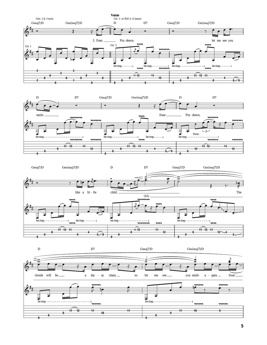 Dear Prudence Dear Prudence Acoustic Guitar scores gallery preview page 5