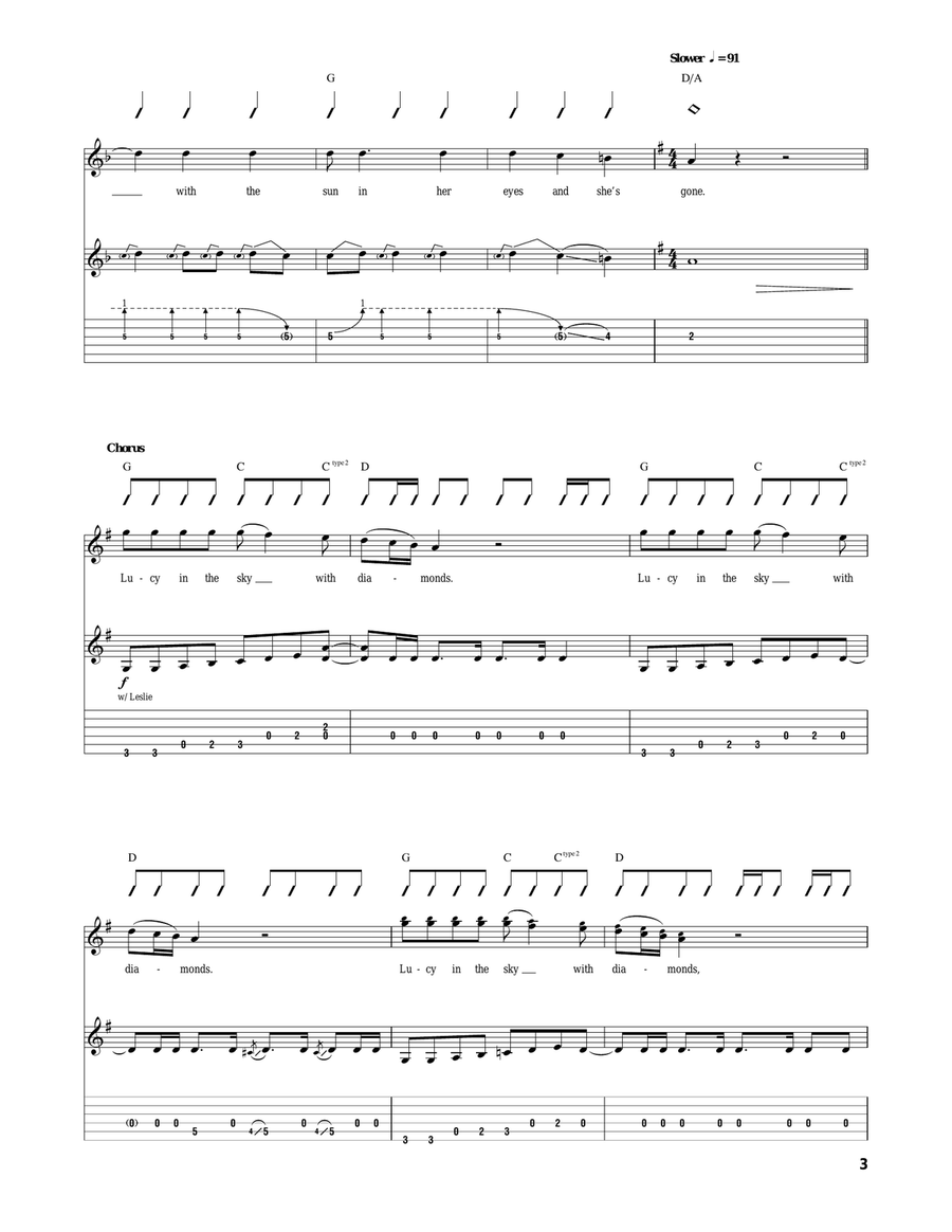 Lucy In The Sky With Diamonds Acoustic Guitar scores gallery preview page 3