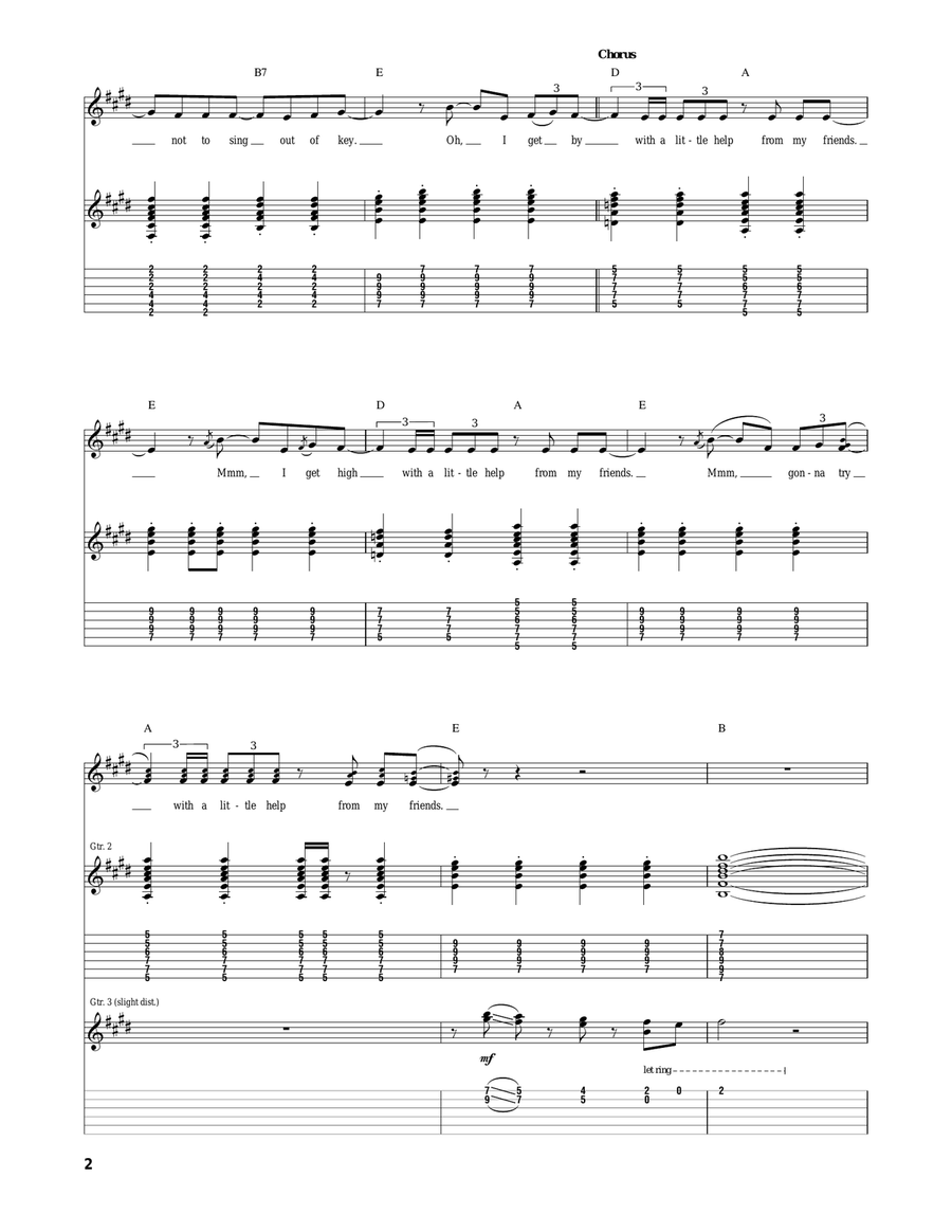 With A Little Help From My Friends Acoustic Guitar scores gallery preview page 2