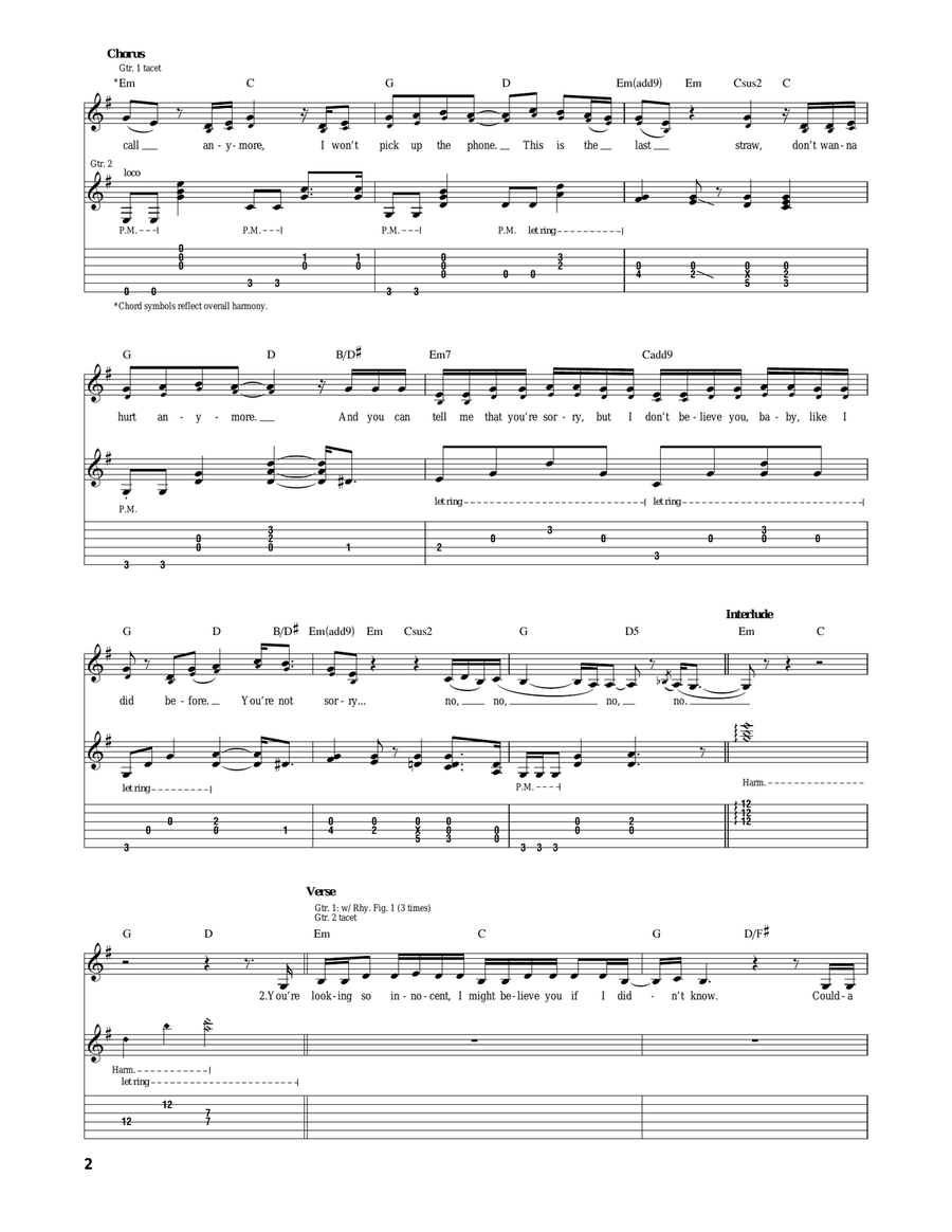 You're Not Sorry You're Not Sorry Acoustic Guitar scores gallery preview page 2
