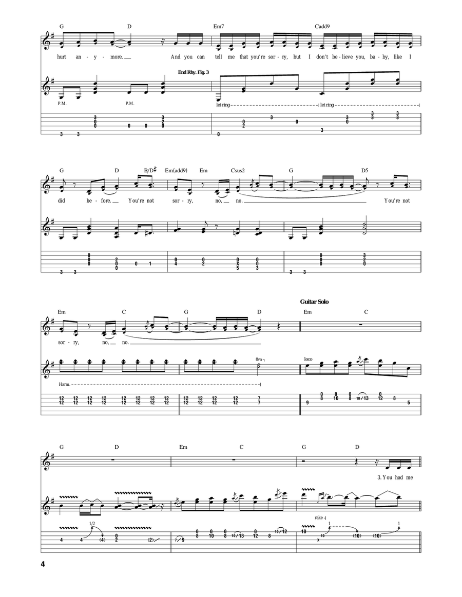 You're Not Sorry You're Not Sorry Acoustic Guitar scores gallery preview page 4