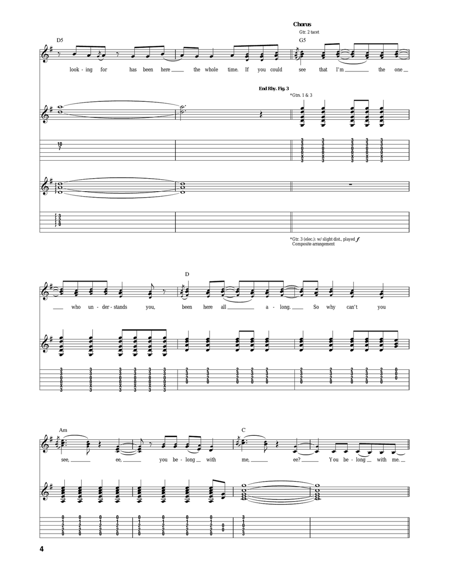 You Belong With Me Acoustic Guitar scores gallery preview page 4