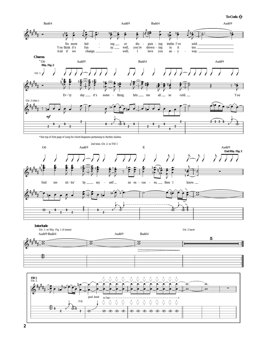 No Excuses No Excuses Acoustic Guitar scores gallery preview page 2