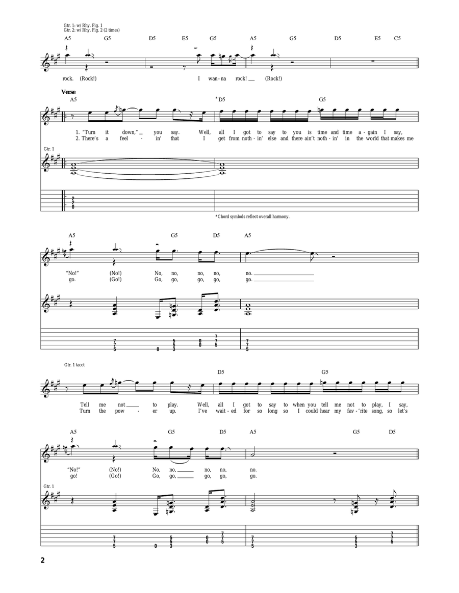 I Wanna Rock I Wanna Rock Acoustic Guitar scores gallery preview page 2