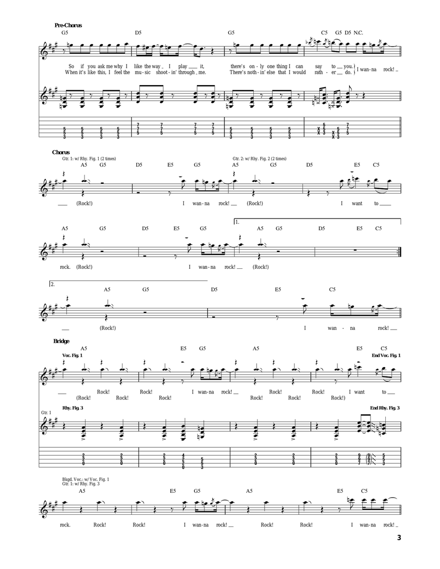 I Wanna Rock I Wanna Rock Acoustic Guitar scores gallery preview page 3