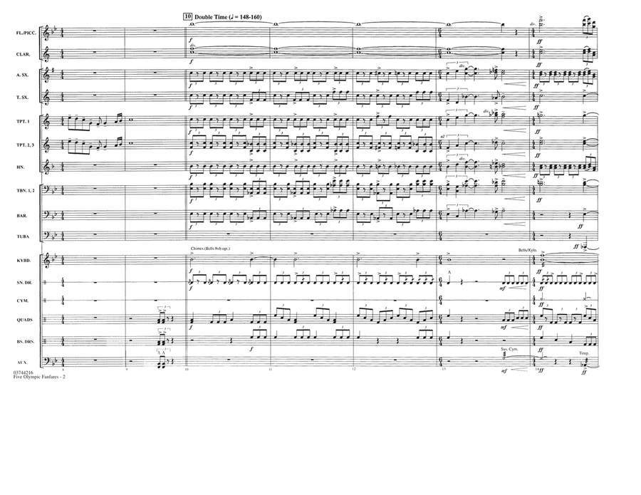 Five Olympic Fanfares - Full Score Marching Band scores gallery preview page 2