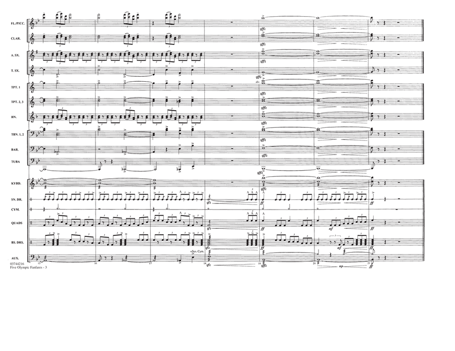 Five Olympic Fanfares - Full Score Marching Band scores gallery preview page 3