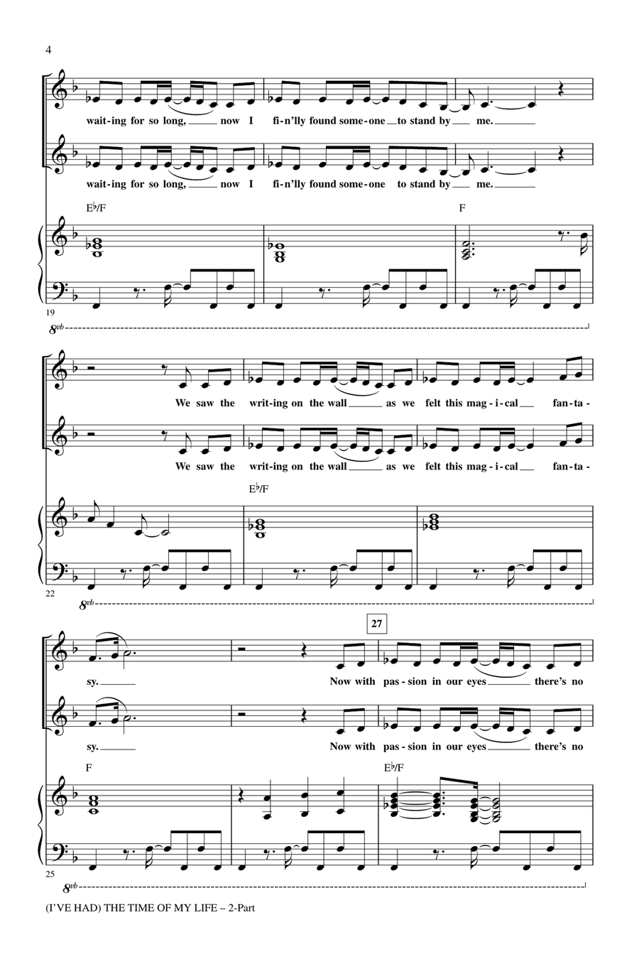 (I've Had) The Time Of My Life (arr. Mac Huff) 2-Part scores gallery preview page 3