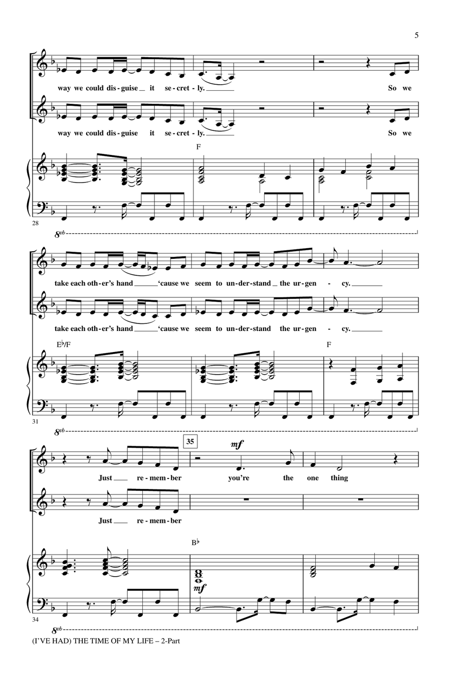 (I've Had) The Time Of My Life (arr. Mac Huff) 2-Part scores gallery preview page 4