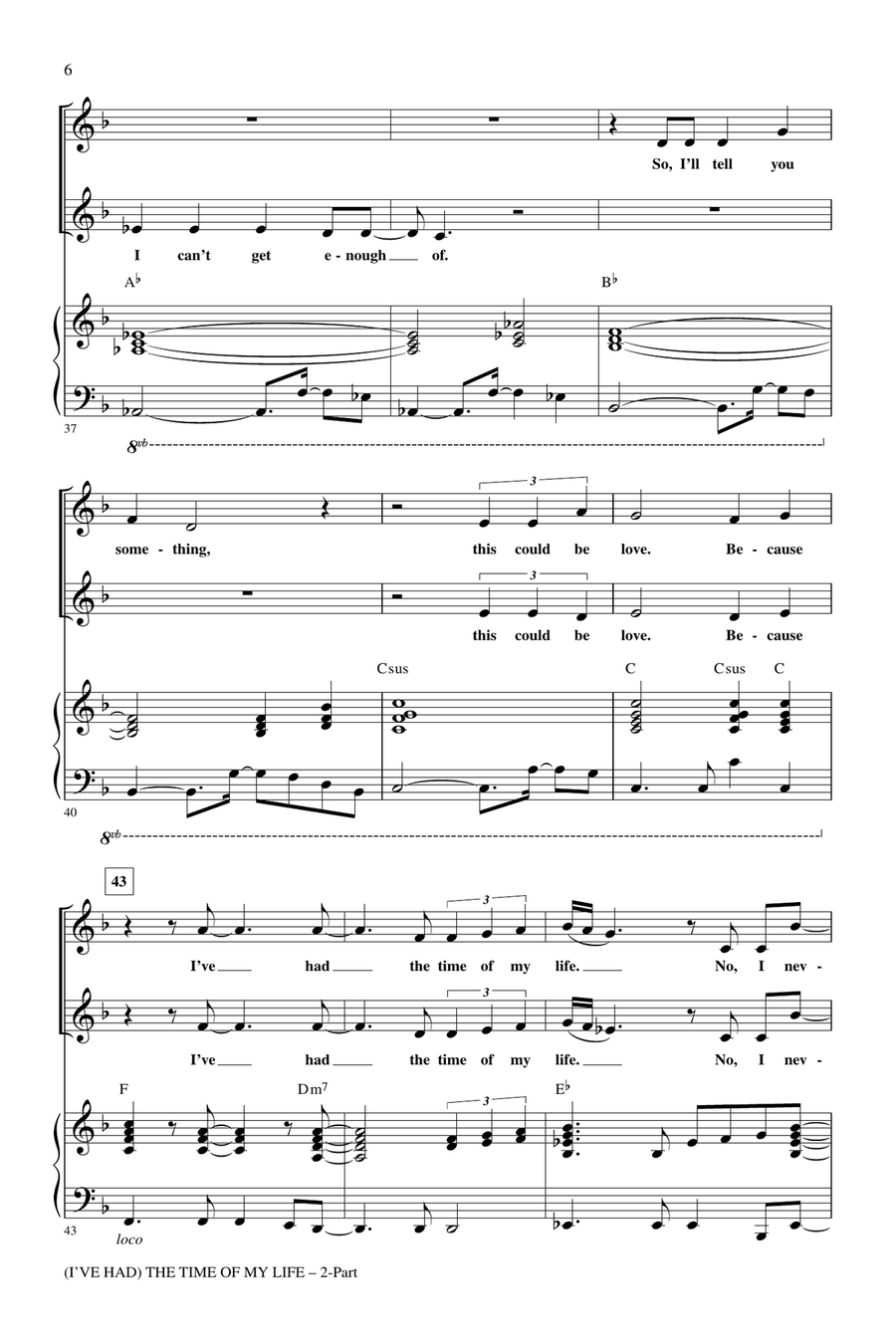 (I've Had) The Time Of My Life (arr. Mac Huff) 2-Part scores gallery preview page 5