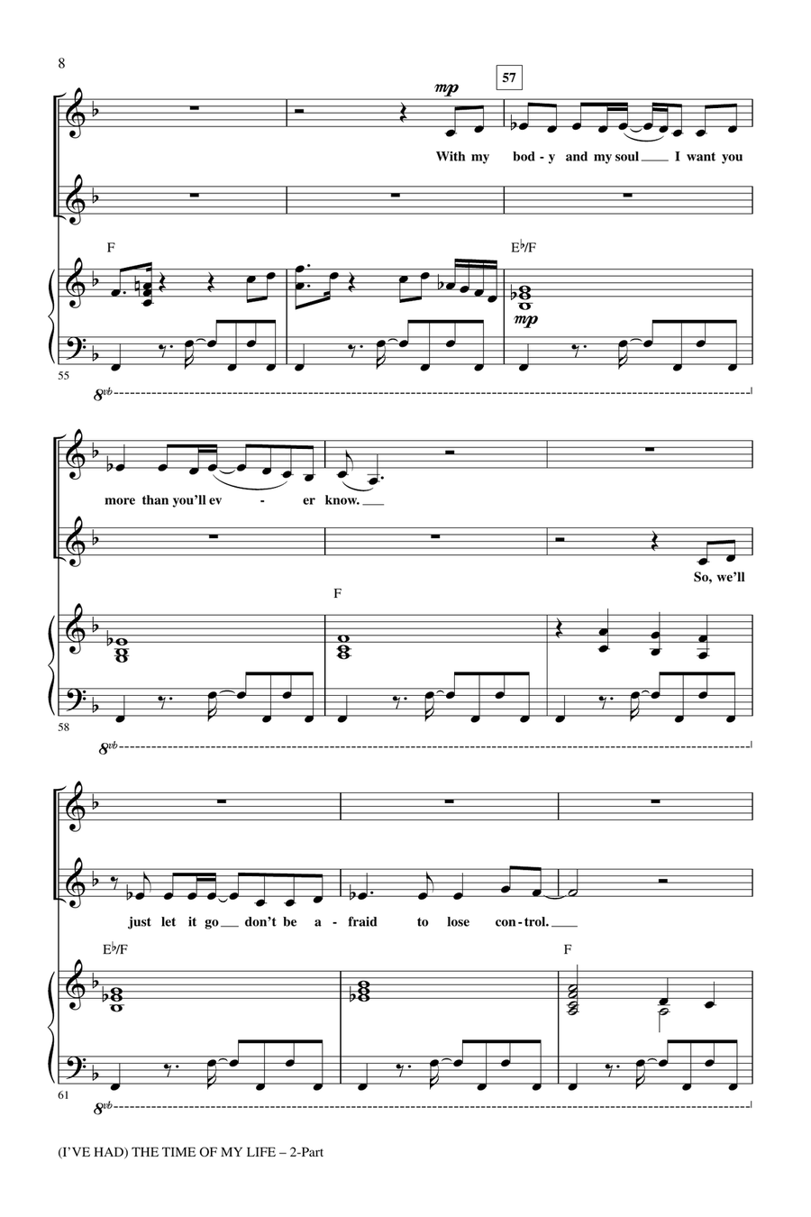 (I've Had) The Time Of My Life (arr. Mac Huff) 2-Part scores gallery preview page 7