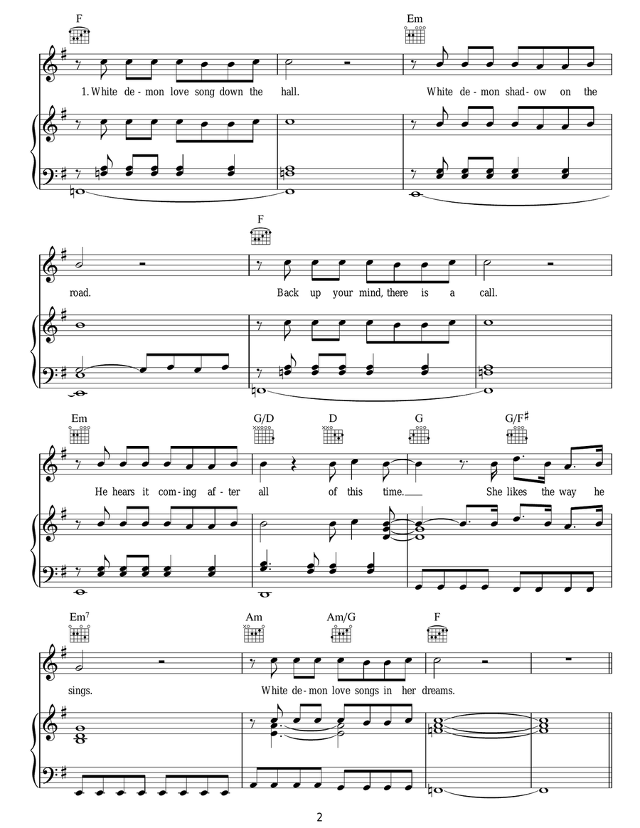 A White Demon Love Song A White Demon Love Song Acoustic Guitar scores gallery preview page 2