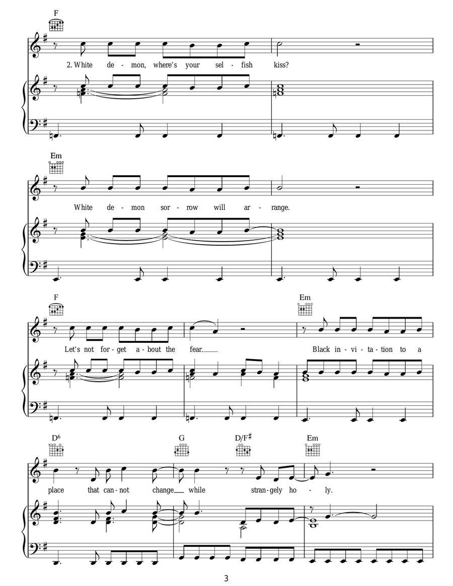 A White Demon Love Song A White Demon Love Song Acoustic Guitar scores gallery preview page 3