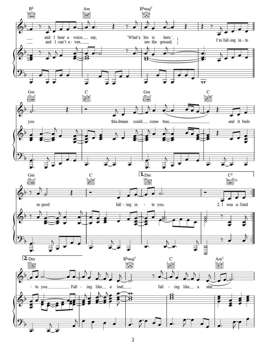 Falling Into You Acoustic Guitar scores gallery preview page 2
