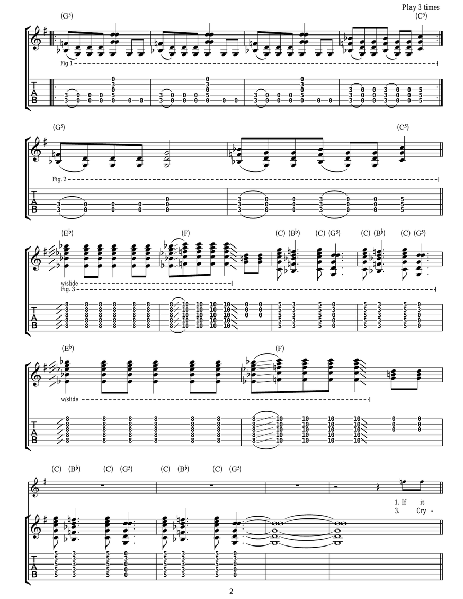 When The Levee Breaks When The Levee Breaks Guitar Tablature scores gallery preview page 2