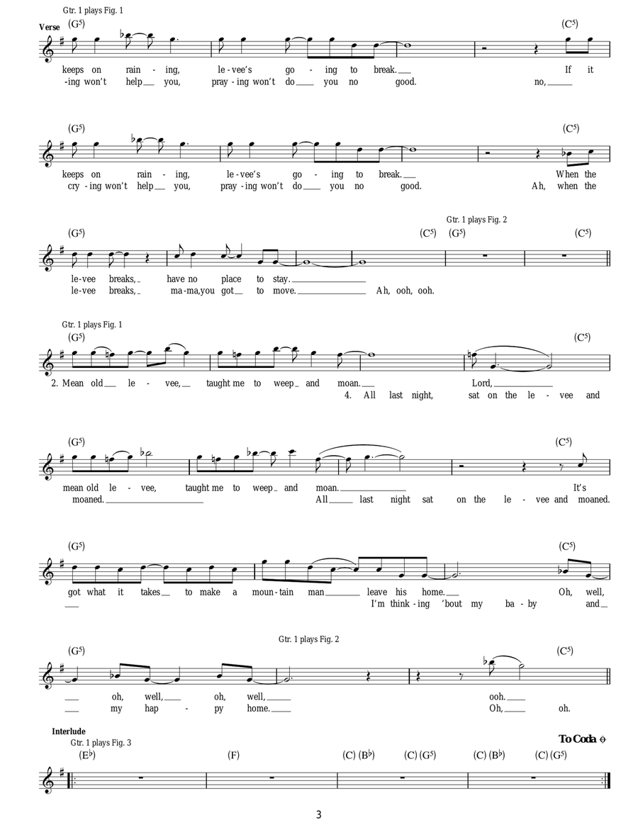 When The Levee Breaks When The Levee Breaks Guitar Tablature scores gallery preview page 3