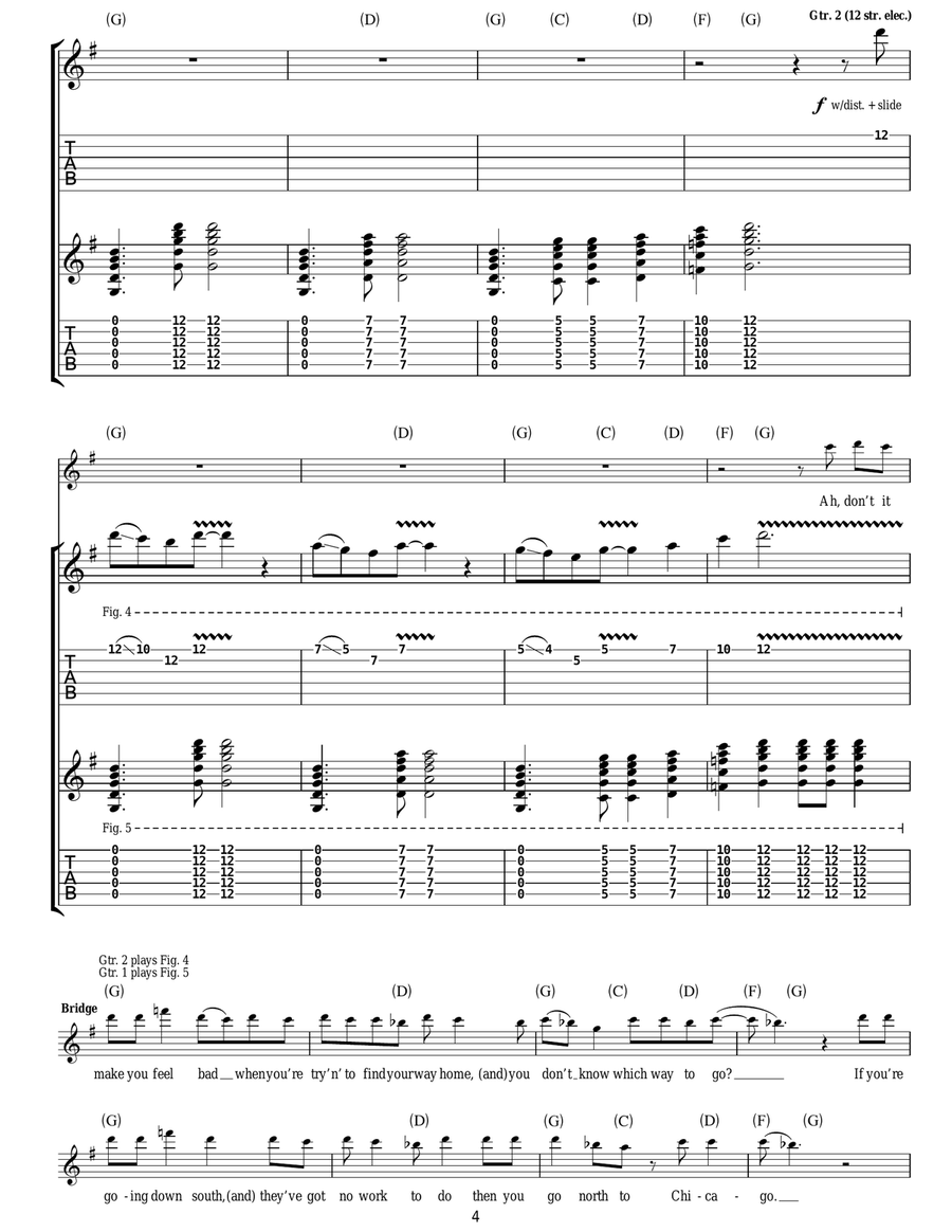 When The Levee Breaks When The Levee Breaks Guitar Tablature scores gallery preview page 4