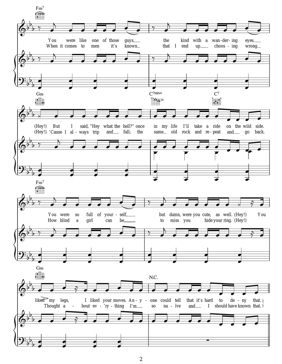 Did It Again Piano, Vocal, Guitar scores gallery preview page 2