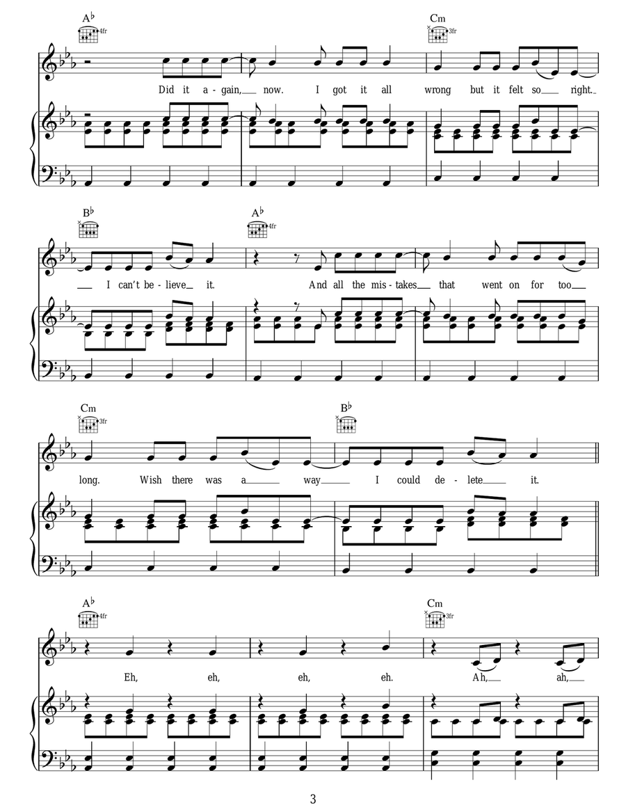 Did It Again Piano, Vocal, Guitar scores gallery preview page 3