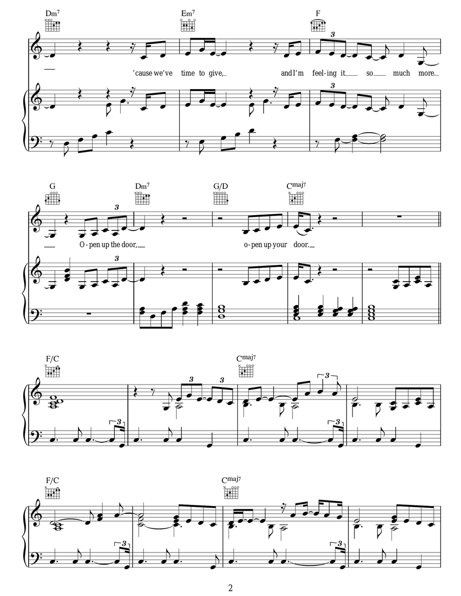 Open Up Your Door Open Up Your Door Piano, Vocal, Guitar scores gallery preview page 2