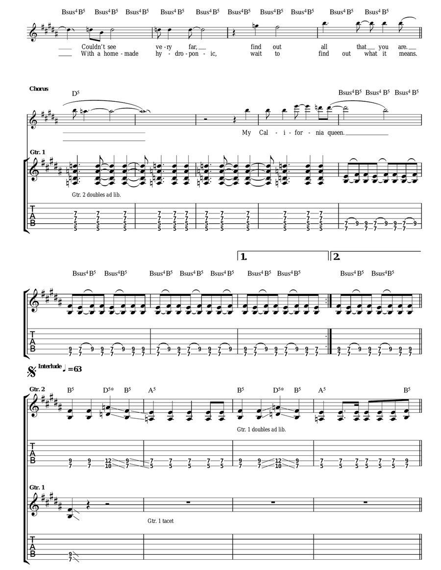 California Queen California Queen Acoustic Guitar scores gallery preview page 2