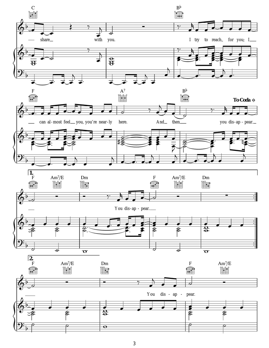 Disappear Acoustic Guitar scores gallery preview page 3