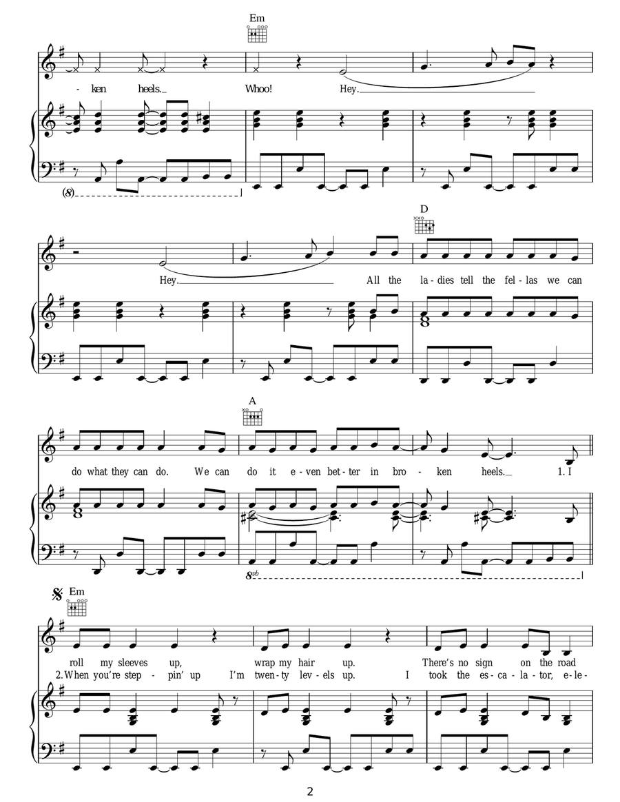 Broken Heels Broken Heels Acoustic Guitar scores gallery preview page 2