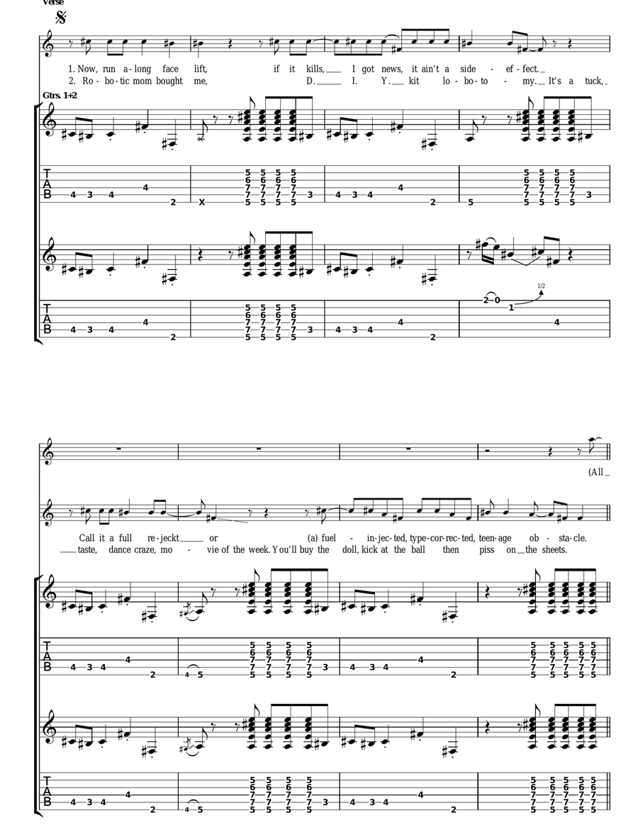 Mind Eraser, No Chaser Acoustic Guitar scores gallery preview page 3