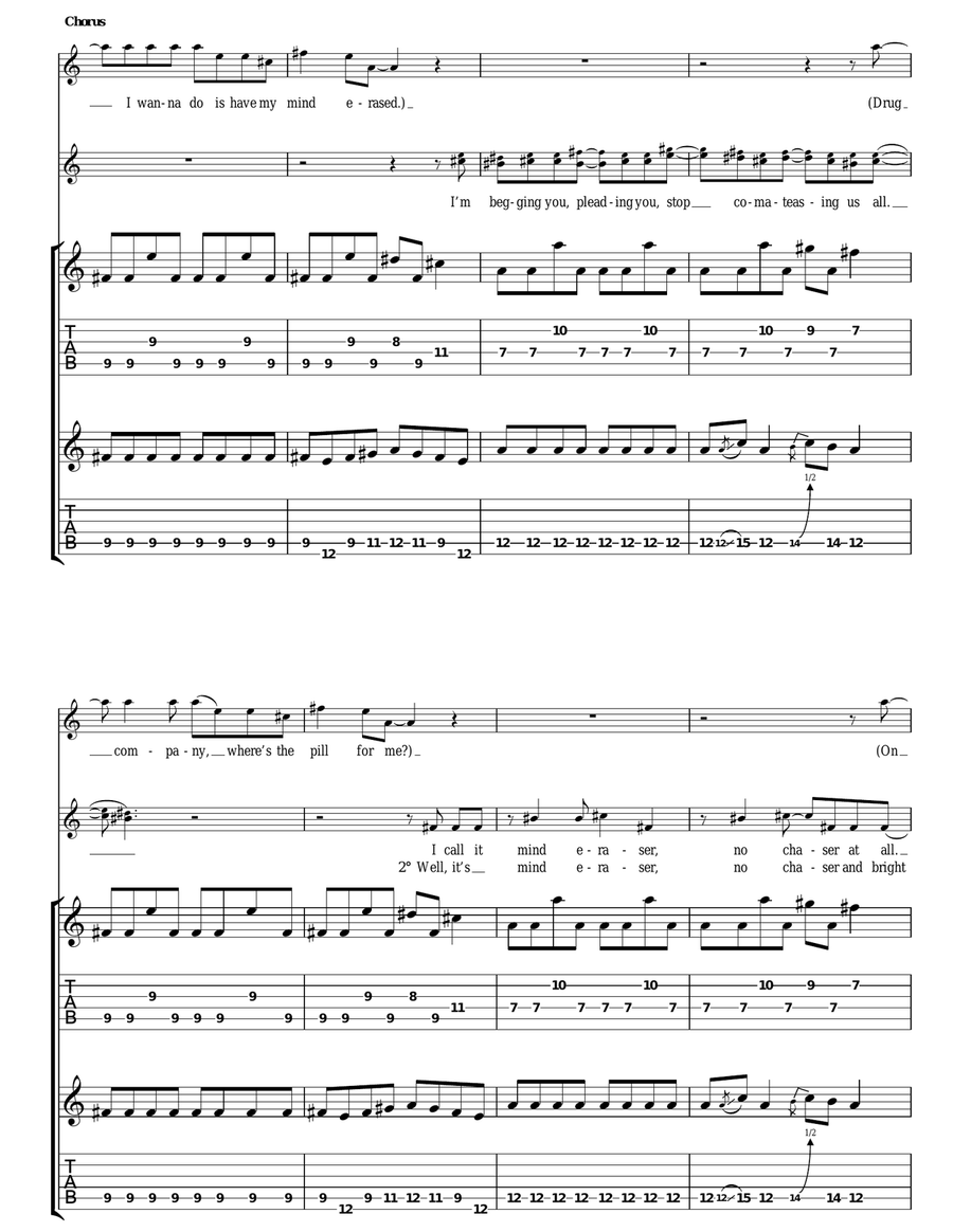 Mind Eraser, No Chaser Acoustic Guitar scores gallery preview page 4