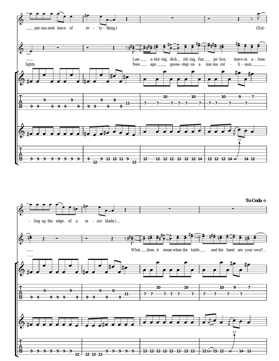 Mind Eraser, No Chaser Acoustic Guitar scores gallery preview page 5