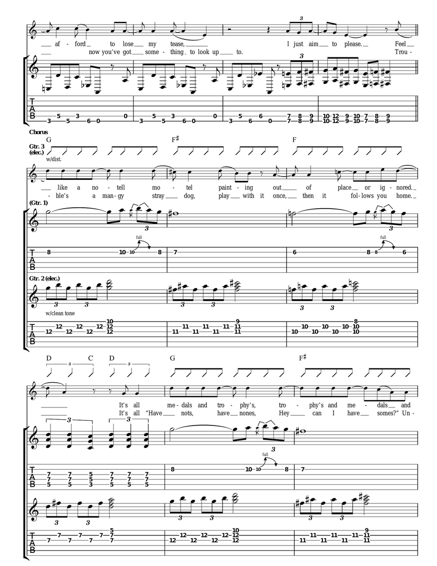 Warsaw Or The First Breath You Take After You Give Up Acoustic Guitar scores gallery preview page 3