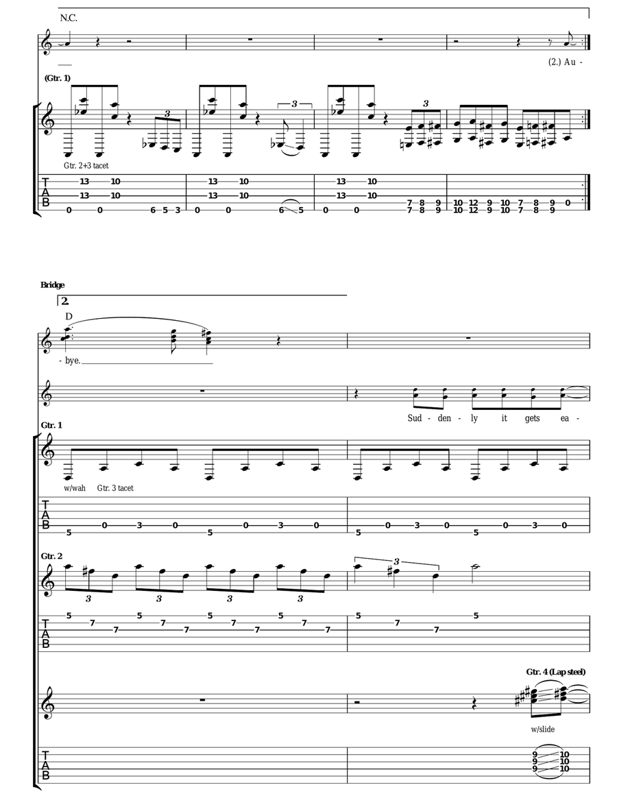 Warsaw Or The First Breath You Take After You Give Up Acoustic Guitar scores gallery preview page 6