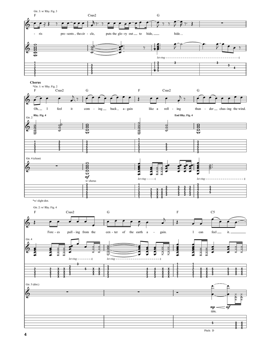 Lightning Crashes Acoustic Guitar scores gallery preview page 4
