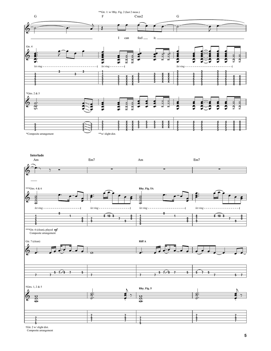 Lightning Crashes Acoustic Guitar scores gallery preview page 5