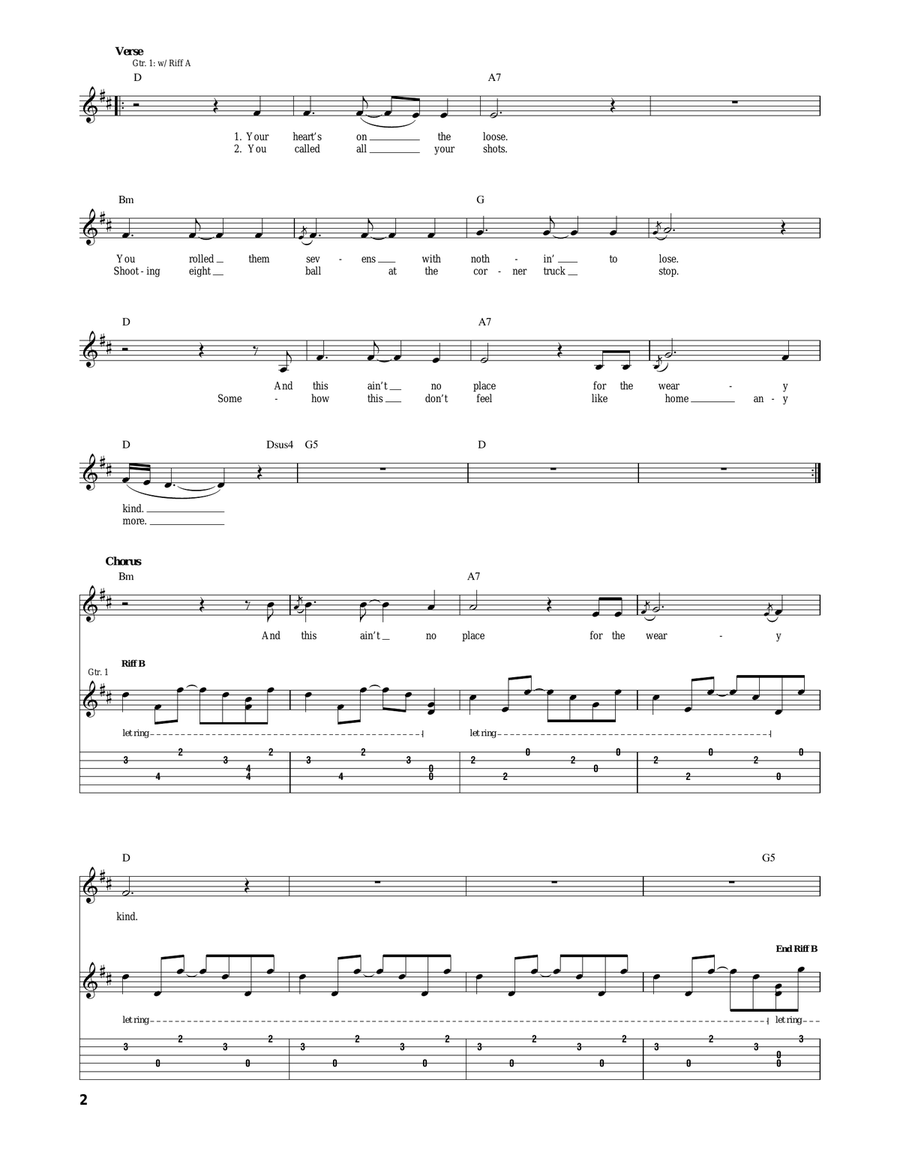 The Weary Kind (Theme From Crazy Heart) Acoustic Guitar scores gallery preview page 2
