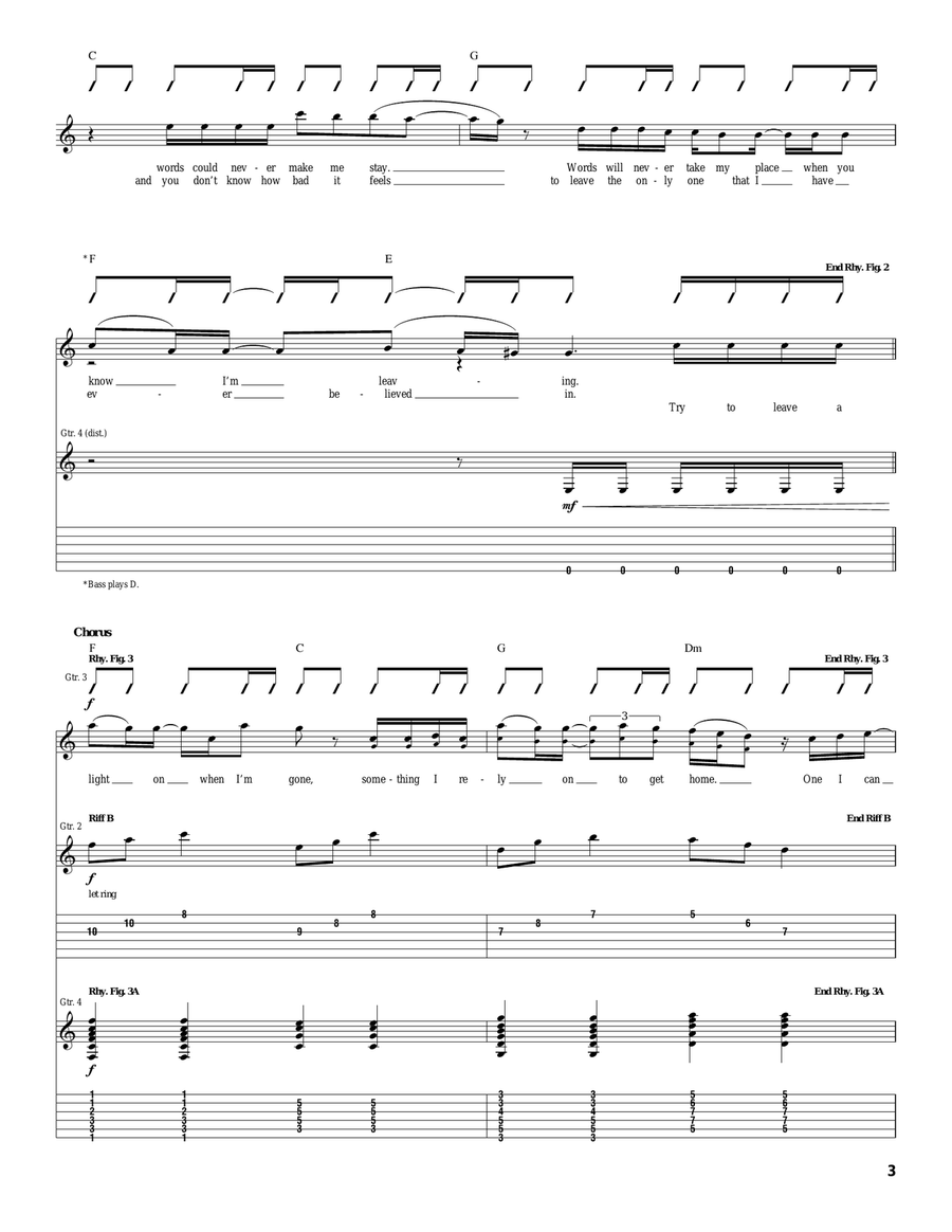 Light On Light On Acoustic Guitar scores gallery preview page 3