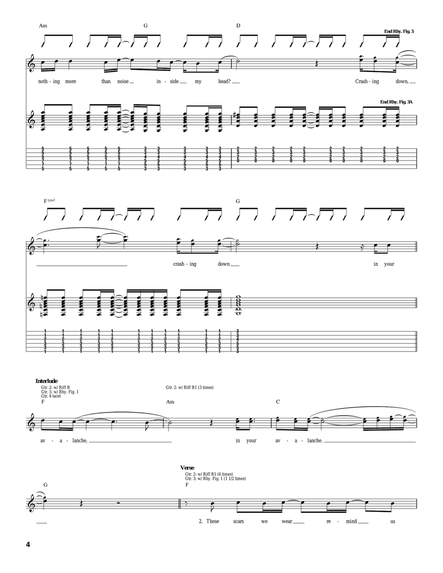 Avalanche Avalanche Acoustic Guitar scores gallery preview page 4