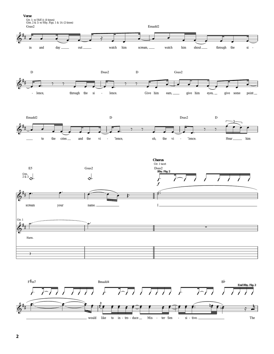 Mr. Sensitive Mr. Sensitive Acoustic Guitar scores gallery preview page 2