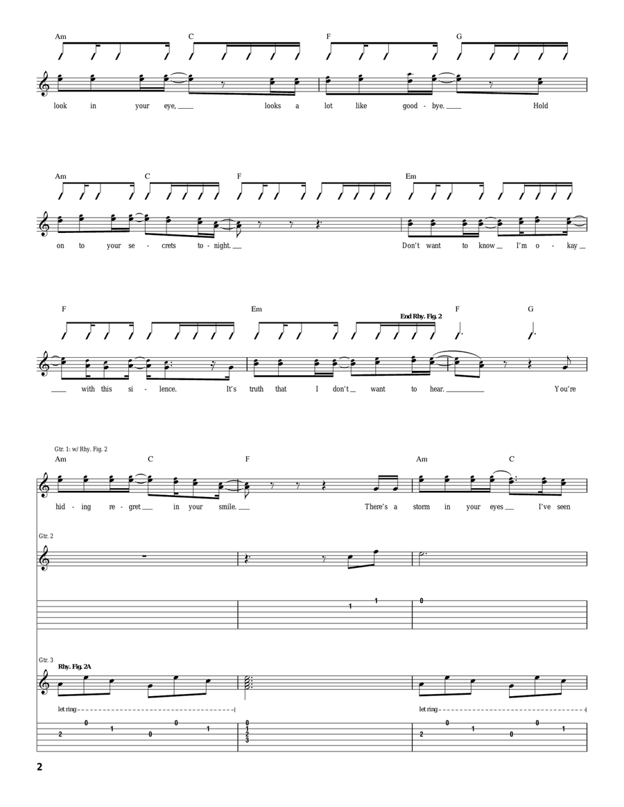 Lie Lie Acoustic Guitar scores gallery preview page 2