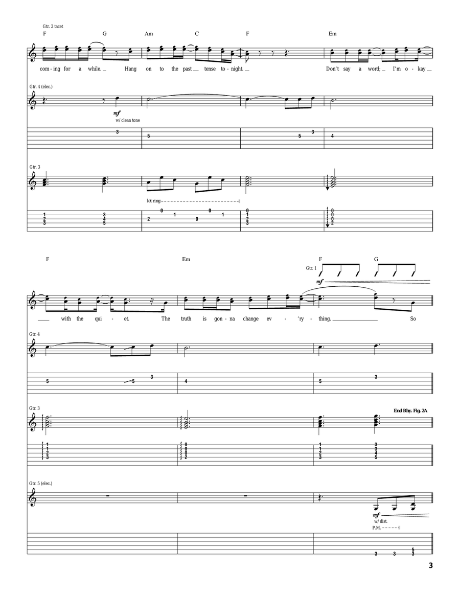 Lie Lie Acoustic Guitar scores gallery preview page 3