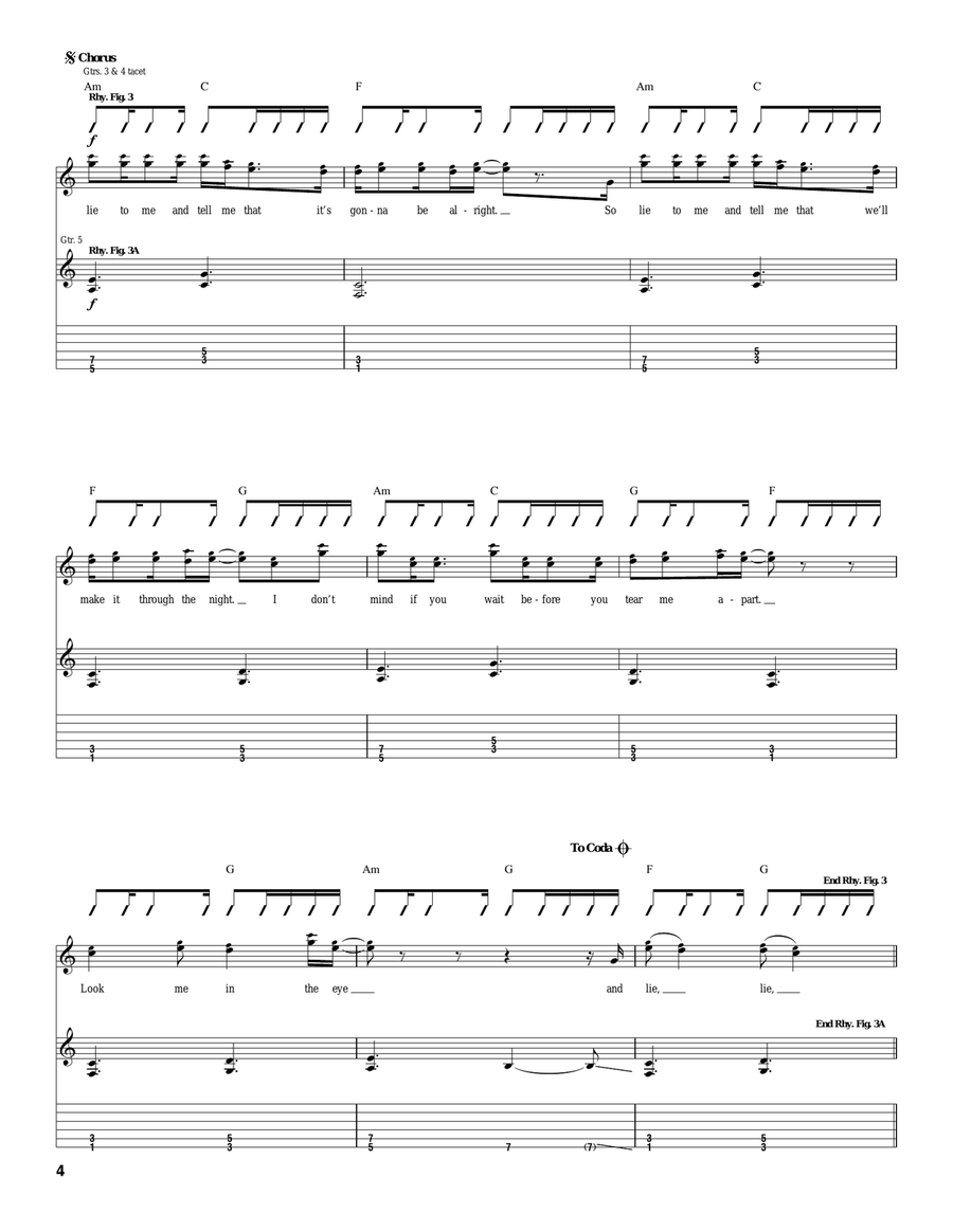 Lie Lie Acoustic Guitar scores gallery preview page 4