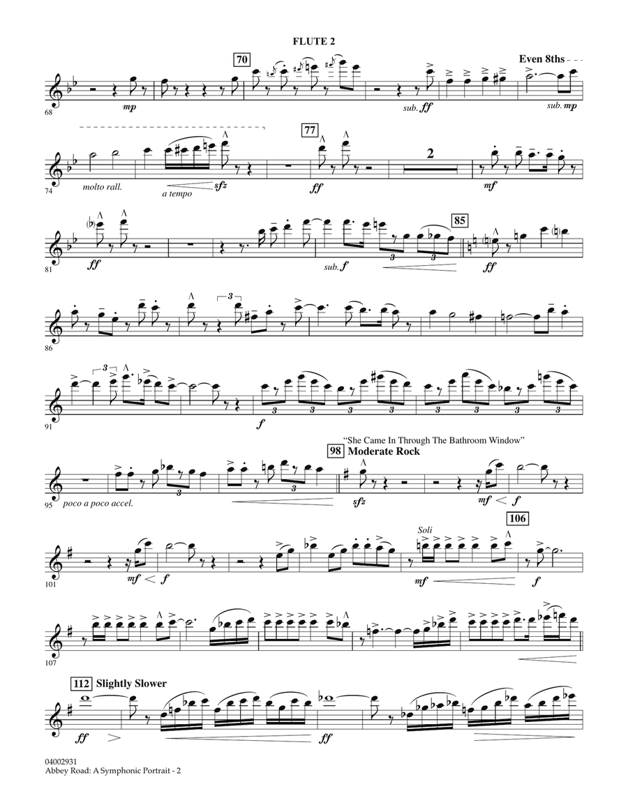 Abbey Road - A Symphonic Portrait - Flute 2 Concert Band scores gallery preview page 2