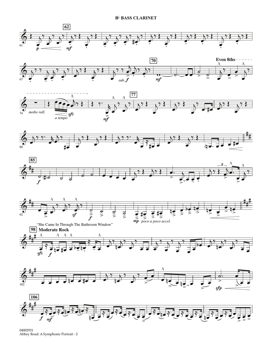 Abbey Road - A Symphonic Portrait - Bb Bass Clarinet Concert Band scores gallery preview page 2