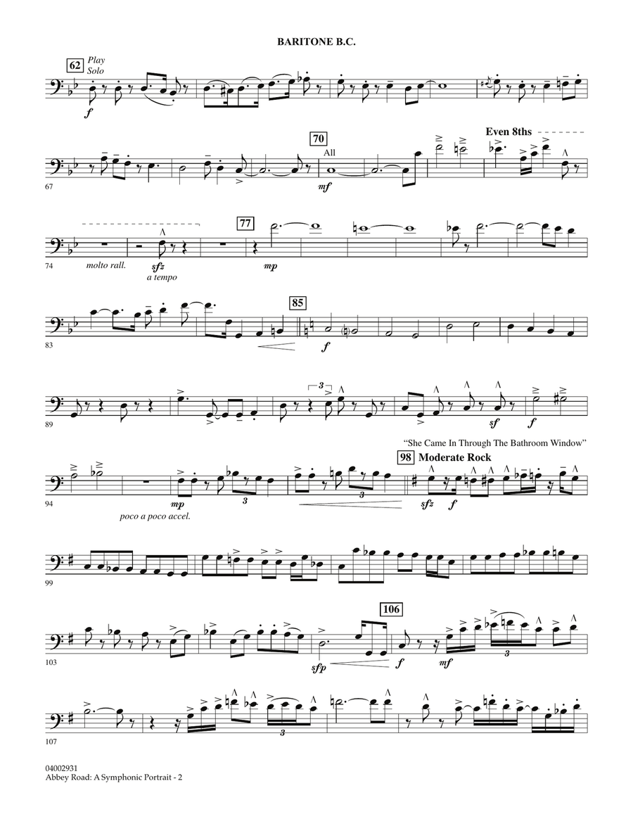 Abbey Road - A Symphonic Portrait - Baritone B.C. Concert Band scores gallery preview page 2