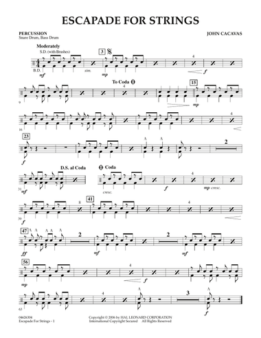 Escapade for Strings - Percussion