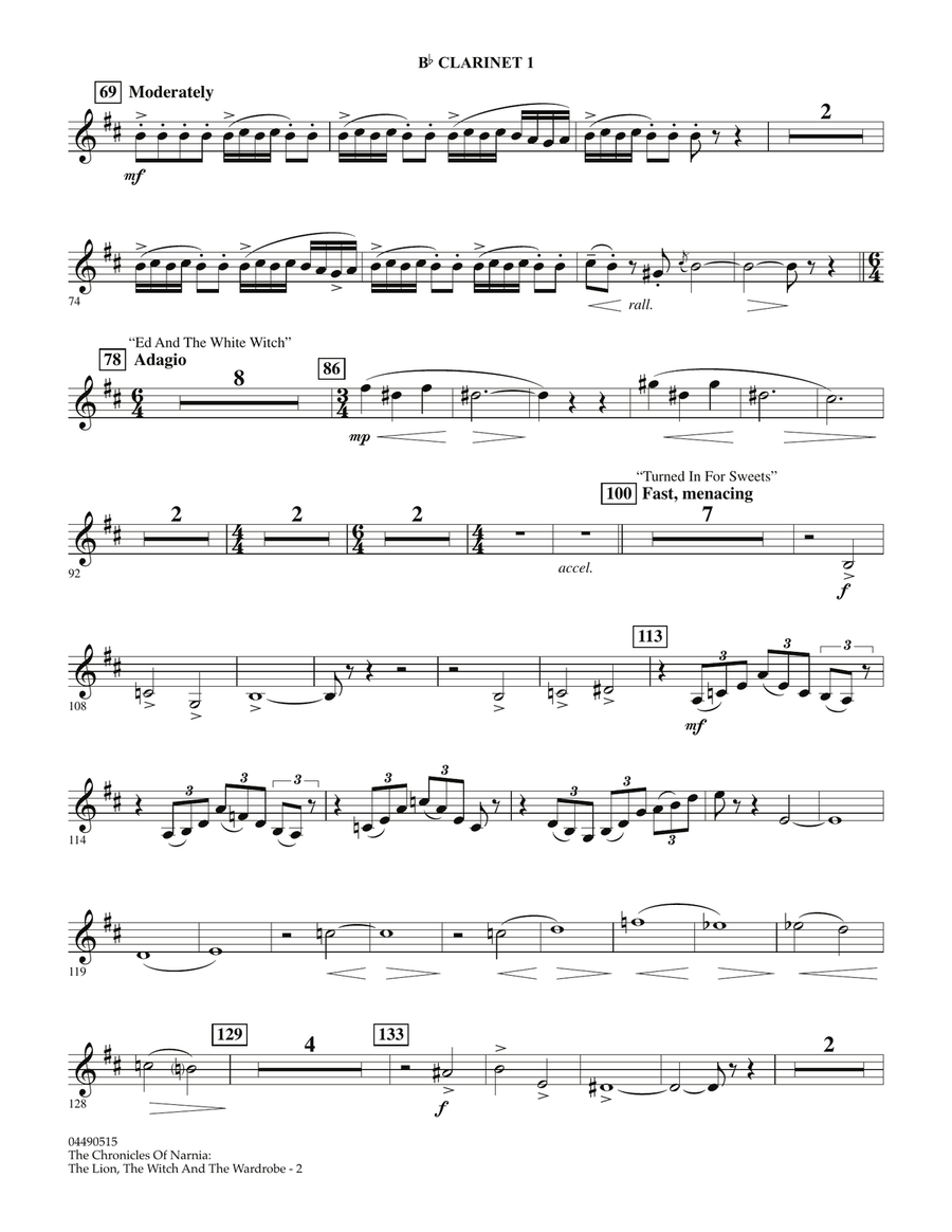 Music from The Chronicles Of Narnia: The Lion, The Witch And The Wardrobe - Bb Clarinet 1 Full Orchestra scores gallery preview page 2